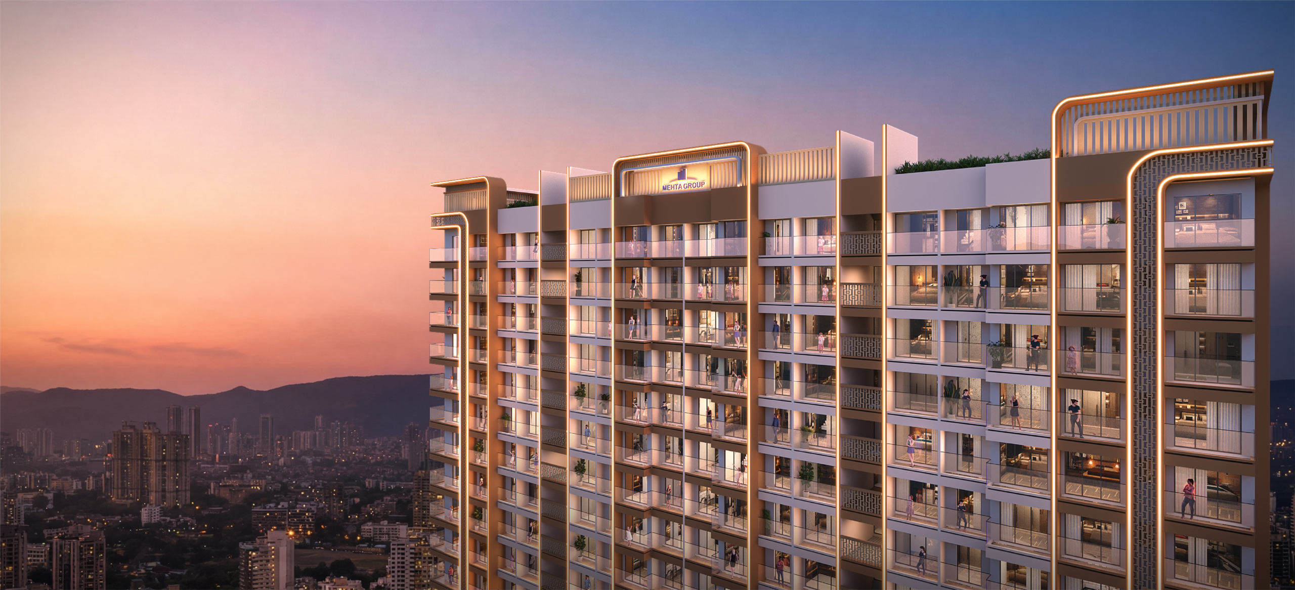 Crown rooftop view Gokul Hari Ananta premium residences Virar