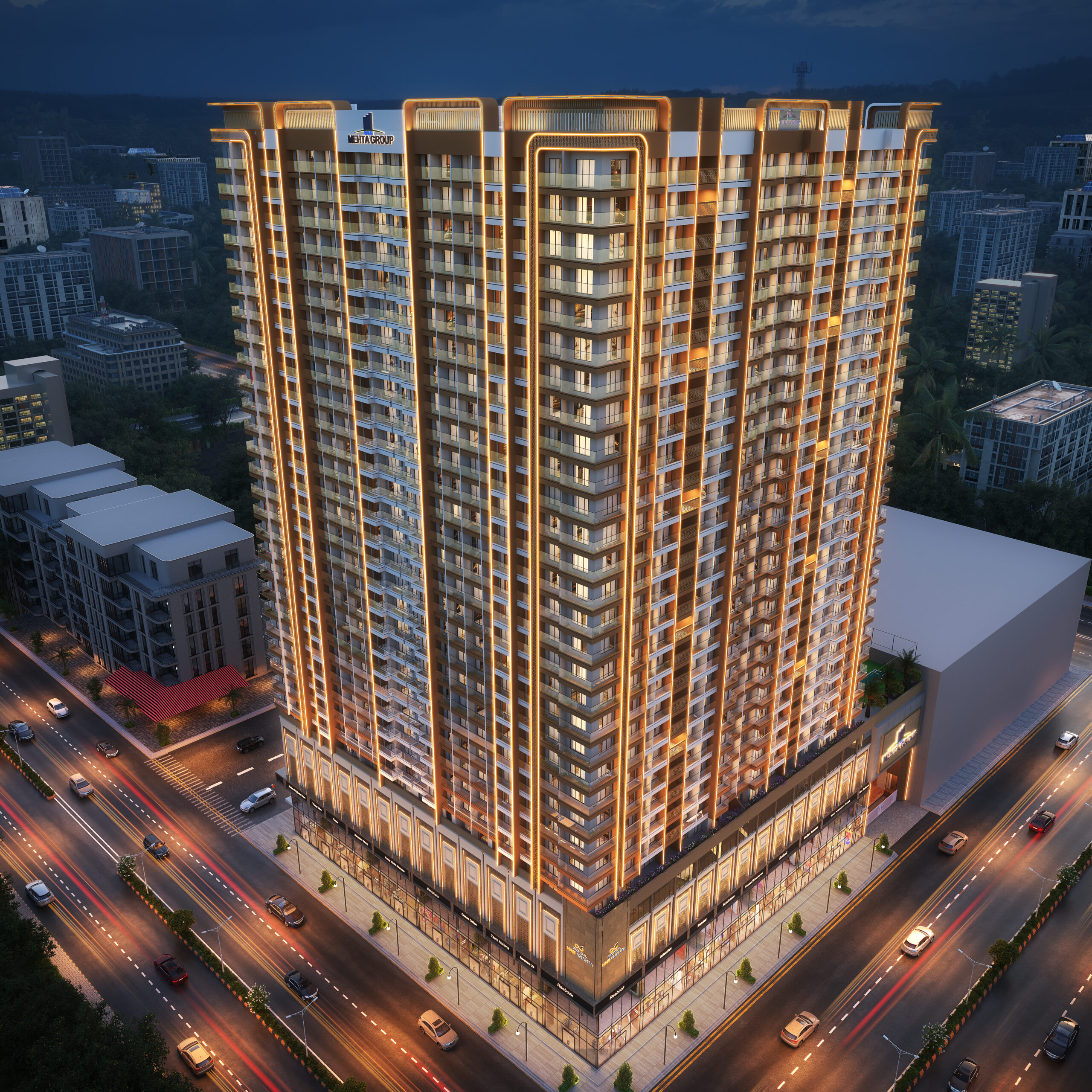 Aerial bird eye view Gokul Hari Ananta luxury project Virar West