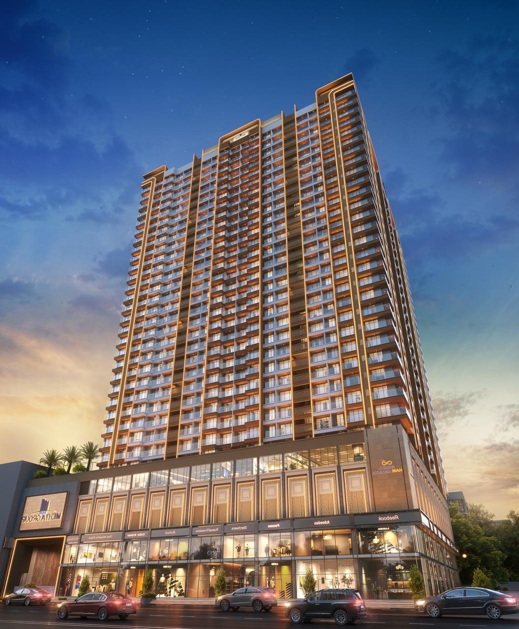 Gokul Hari Ananta building elevation gold facade Virar